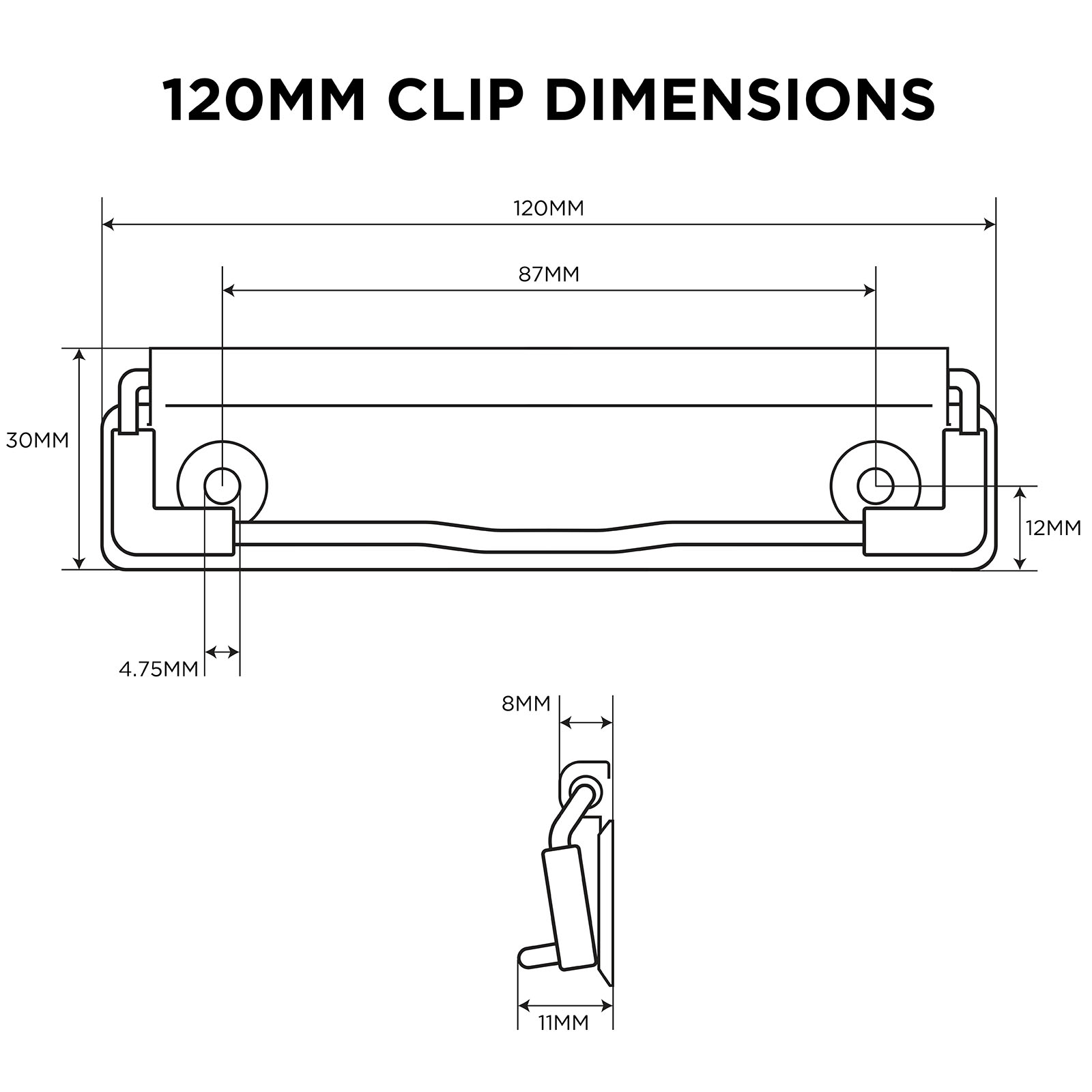 120 mm Gold Clip